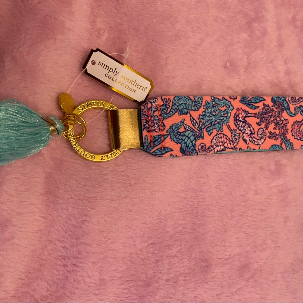 Simply southern key chain with a tassel